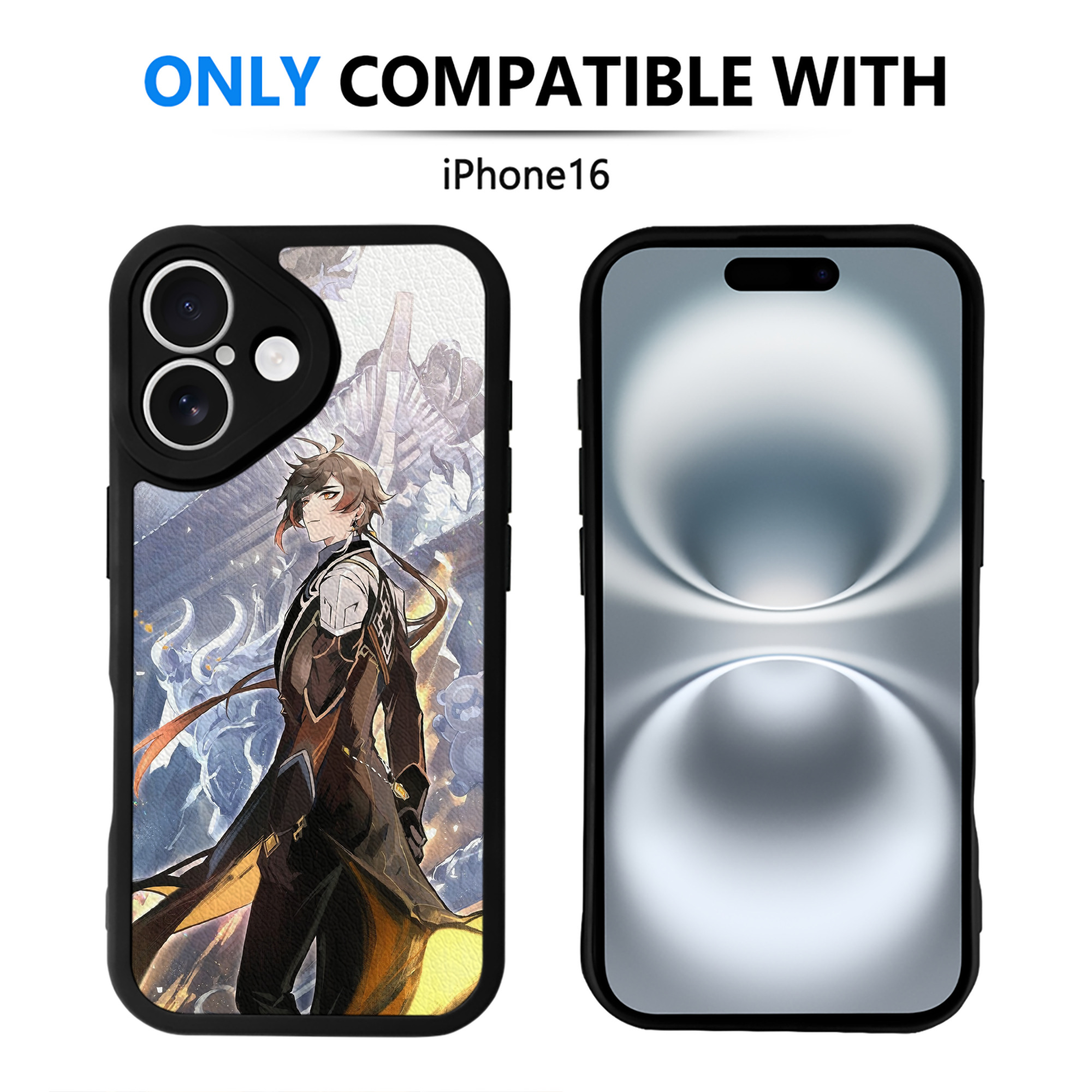 げんし神 genshin 【iPhone 16シリーズ対応】シリコンスマホケース（レザー調） 材質：シリコン